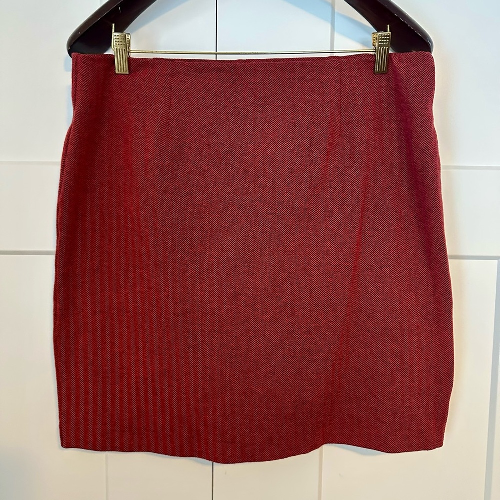 J Jill Houndstooth Print Stretch Pencil Skirt L